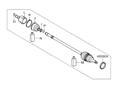 Hyundai 49500-3Q300 Shaft Assembly-Drive,LH