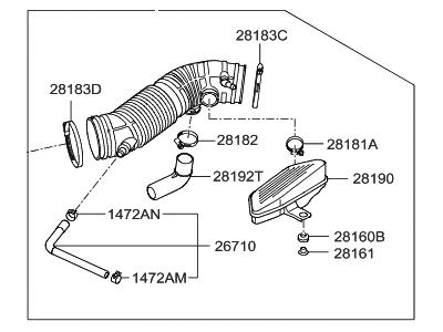 2014 Hyundai Genesis Air Duct - 28130-B1200