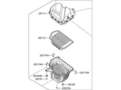 2015 Hyundai Genesis Air Filter Box - 28110-B1000