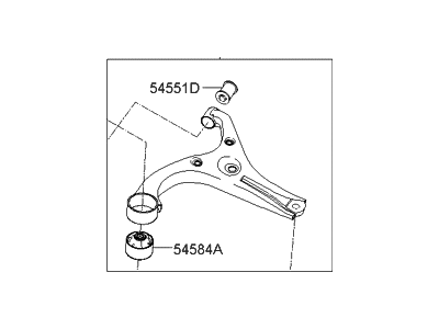 Hyundai 54500-1E000 Arm Complete-Front Lower,LH