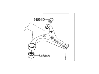 Hyundai 54501-1E000 Arm Complete-Front Lower,RH