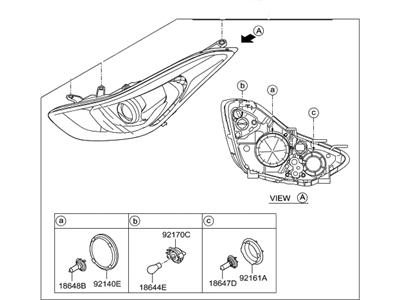 Hyundai 92102-3X450 Passenger Side Headlight Assembly