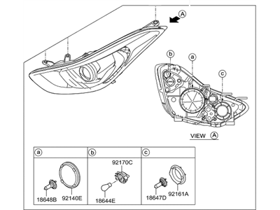 Hyundai 92101-3X450 Driver Side Headlight Assembly