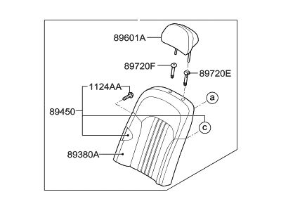 Hyundai 89400-D2FF0-OTG Back Assembly-Rear Seat RH