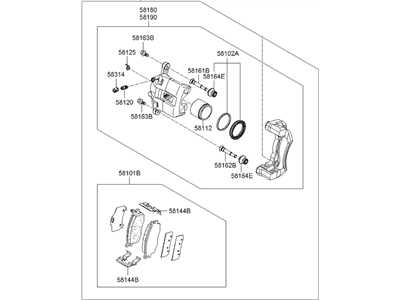 2011 Hyundai Accent Brake Caliper - 58130-1G000