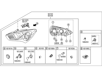 Hyundai 92101-2M560 Headlamp Assembly, Left