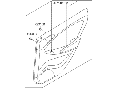 Hyundai 83308-1R030-SAR Panel Assembly-Rear Door Trim,RH