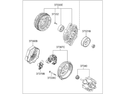 2008 Hyundai Sonata Alternator - 37300-2G100