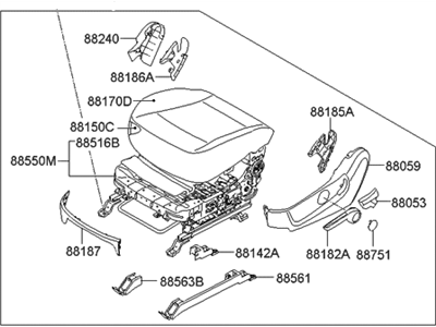 Hyundai 88105-3J611-V9D Cushion Assembly-Front Seat,Driver