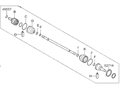 2006 Hyundai Veracruz Axle Shaft - 49600-3J000