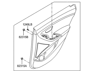 Hyundai 83308-A5161-RYJ Panel Assembly-Rear Door Trim,RH