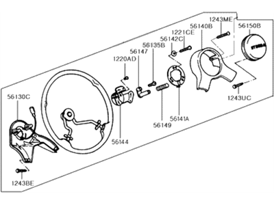 1991 Hyundai Excel Steering Wheel - 56110-24000-AU