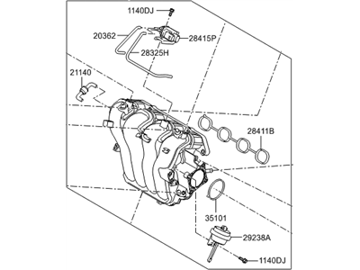 Hyundai 28310-2B700 Manifold Assembly-Intake