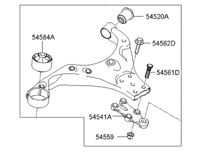 2009 Hyundai Tucson Control Arm - 54500-2E100