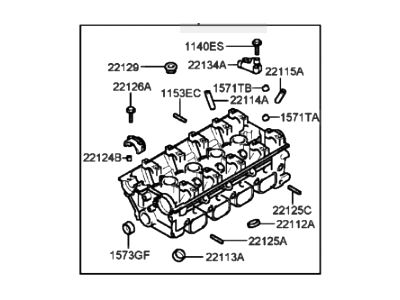 1998 Hyundai Sonata Cylinder Head - 22100-38103