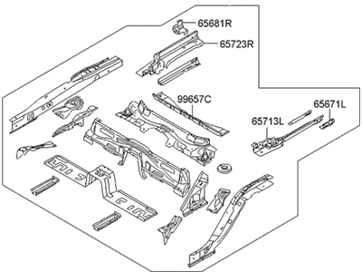 Hyundai 65700-3M200 Member Assembly-Rear Floor Under