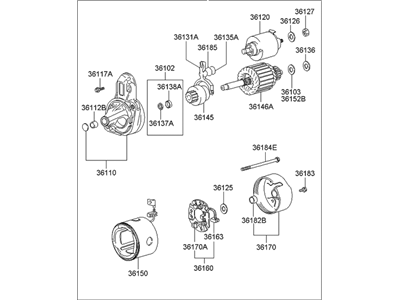 1999 Hyundai Accent Starter Motor - 36100-22855