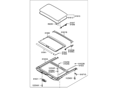 Hyundai 81600-1R000-8M Sunroof Assembly