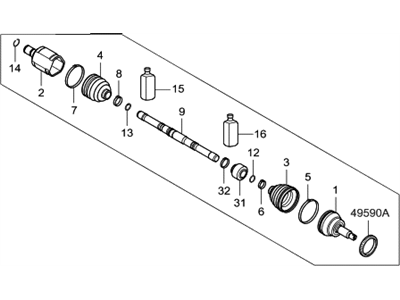 Hyundai 49500-3V510 Shaft Assembly-Drive,LH