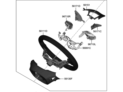 2021 Hyundai Kona Steering Wheel - 56100-J9BC0-UN5