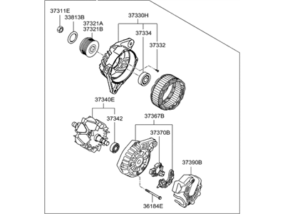 2014 Hyundai Tucson Alternator - 37300-2E400