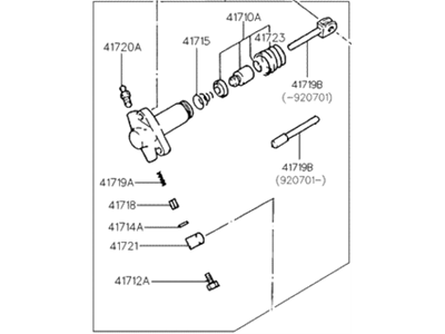 1992 Hyundai Excel Clutch Slave Cylinder - 41710-24050