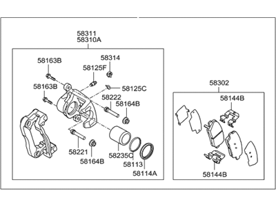 2010 Hyundai Equus Brake Caliper Bracket - 58230-3N000