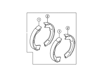 Hyundai 58305-3TA50 Shoe & Lining Kit-Rear Parking Brake