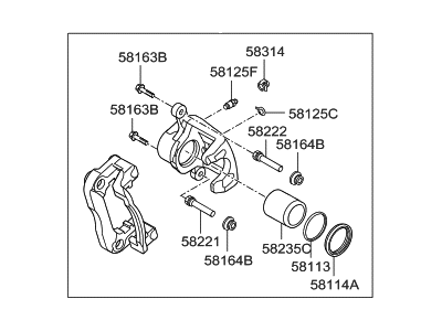 2013 Hyundai Equus Brake Caliper Bracket - 58310-3NA00