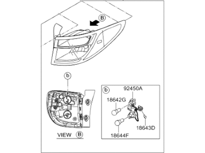 Hyundai 92401-B8050 Lamp Assembly-Rear Combination,LH