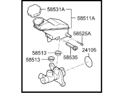 Hyundai Palisade Brake Master Cylinder Reservoir - 58510-C5030
