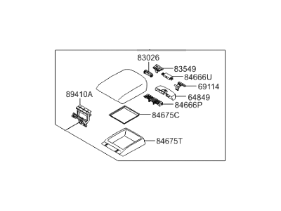 2011 Hyundai Veracruz Armrest - 84660-3J100-6T