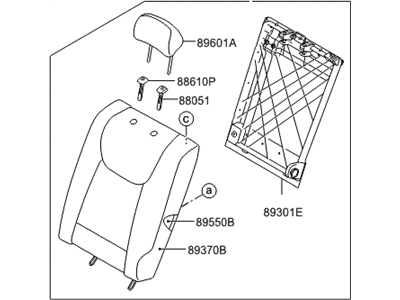 Hyundai 89300-3X411-MBF Back Assembly-Rear Seat LH