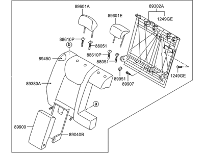 Hyundai 89400-3X431-MBF Back Assembly-Rear Seat RH