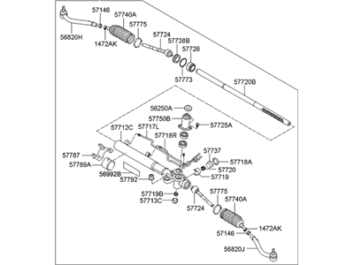 2010 Hyundai Veracruz Rack And Pinion - 57700-3J100