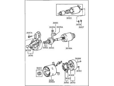 1993 Hyundai Scoupe Starter Motor - 36100-22000