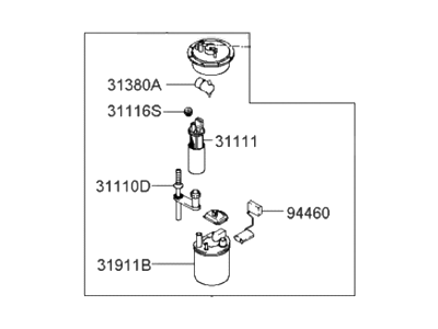 Hyundai 31110-2C500 Fuel Pump & Sender Module Assembly