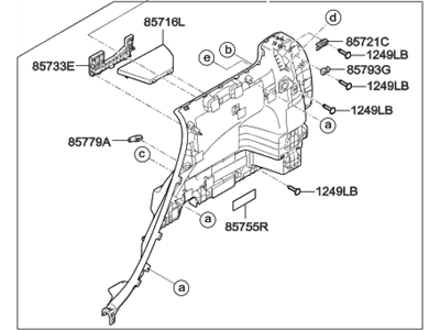 Hyundai 85730-D3000-TRY Trim Assembly-Luggage Side LH