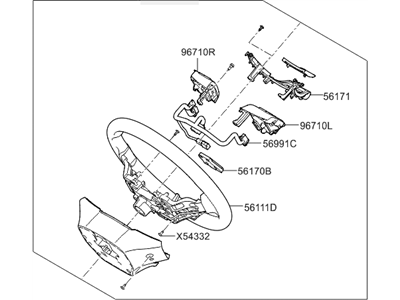 Hyundai 56110-D3070-TRY Steering Wheel With Controls Black