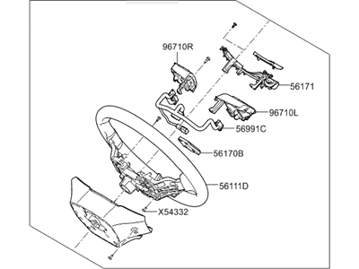 Hyundai 56110-D3570-TRY Steering Wheel Assembly W/ Buttons