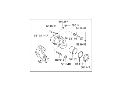 Hyundai 58190-3VA70 CALIPER Kit-Front Brake,RH