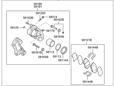 Hyundai 58130-3V700 Brake Assembly-Front,RH