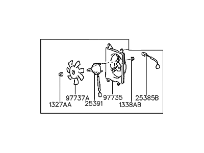 1993 Hyundai Excel Cooling Fan Assembly - 97730-24001