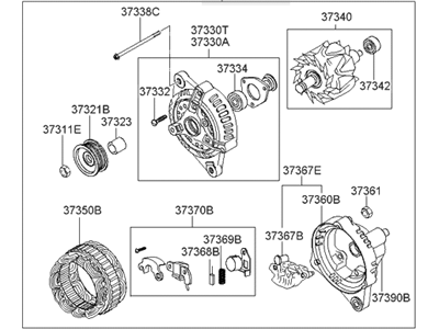 2006 Hyundai Santa Fe Alternator - 37300-39400-RM