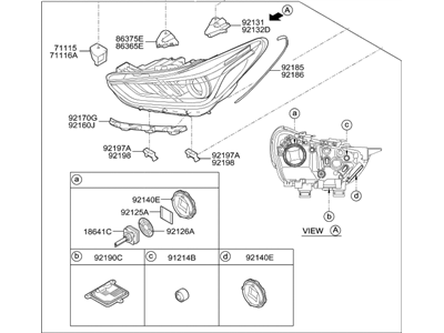 Hyundai Genesis G90 Headlight - 92101-D2010