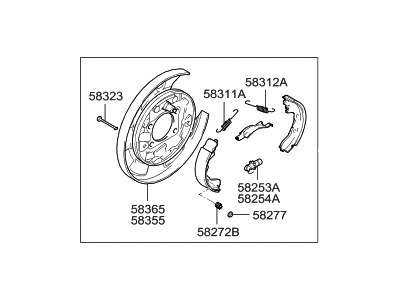 2009 Hyundai Azera Brake Dust Shield - 58270-3L001