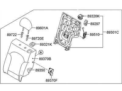 Hyundai 89300-4W200-TMC Back Assembly-Rear Seat LH