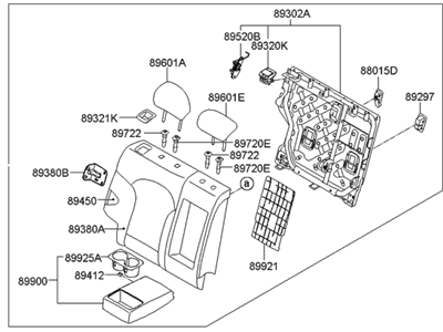 Hyundai 89400-4W200-TMC Back Assembly-Rear Seat RH