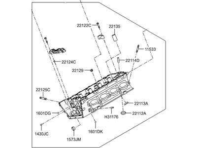 2012 Hyundai Equus Cylinder Head - 22110-3F451