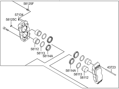 2015 Hyundai Equus Brake Caliper - 58180-3NA80